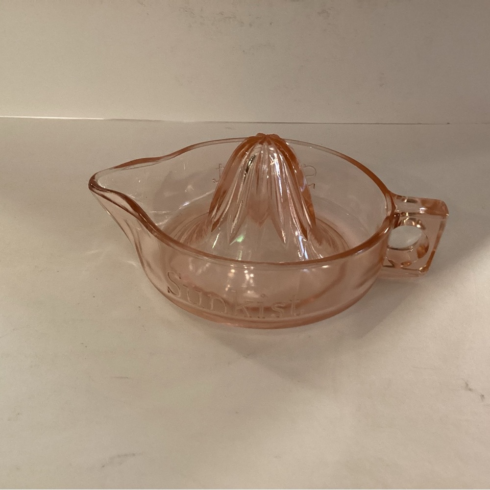 Vintage McKee glass pink Sunkist reamer